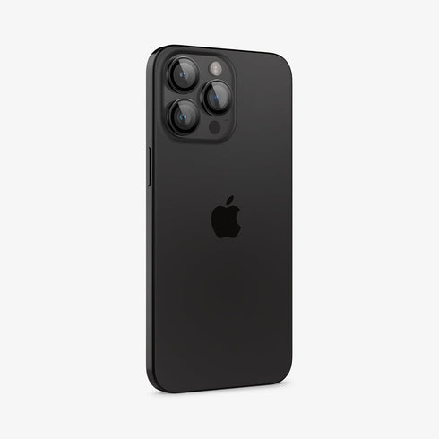 AGL07163 - iPhone 15 Pro / 15 Pro Max Optik Pro Lens Protector in natural titanium showing the device